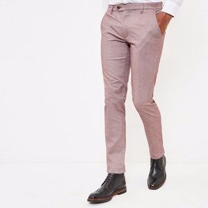 Ted Baker Red Curlong Slim Fit Mini Design Trouser